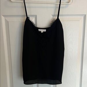 Socialite Black Lace-Trim Spaghetti Strap Camisole